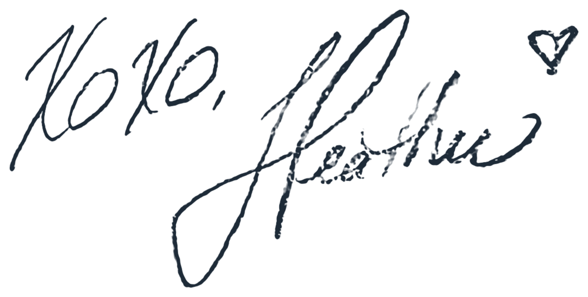 Handwritten: XOXO, Heather